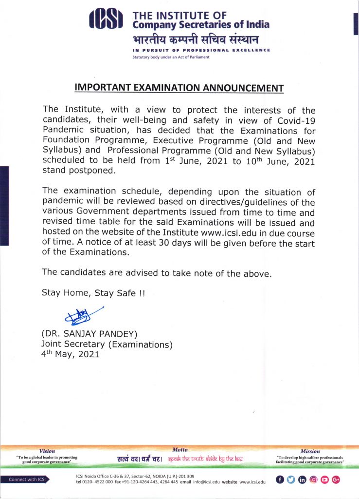 Announcement_for_Postponement_of_CS_June-2021_Exam
